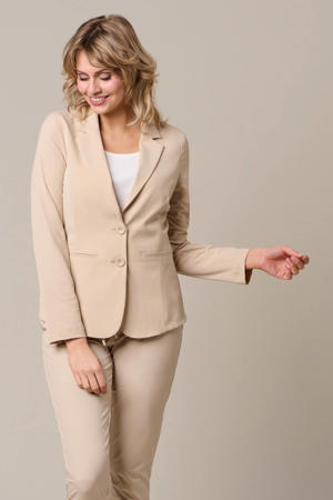 straight fit broek van travelstof  PENNY TRAVEL zand