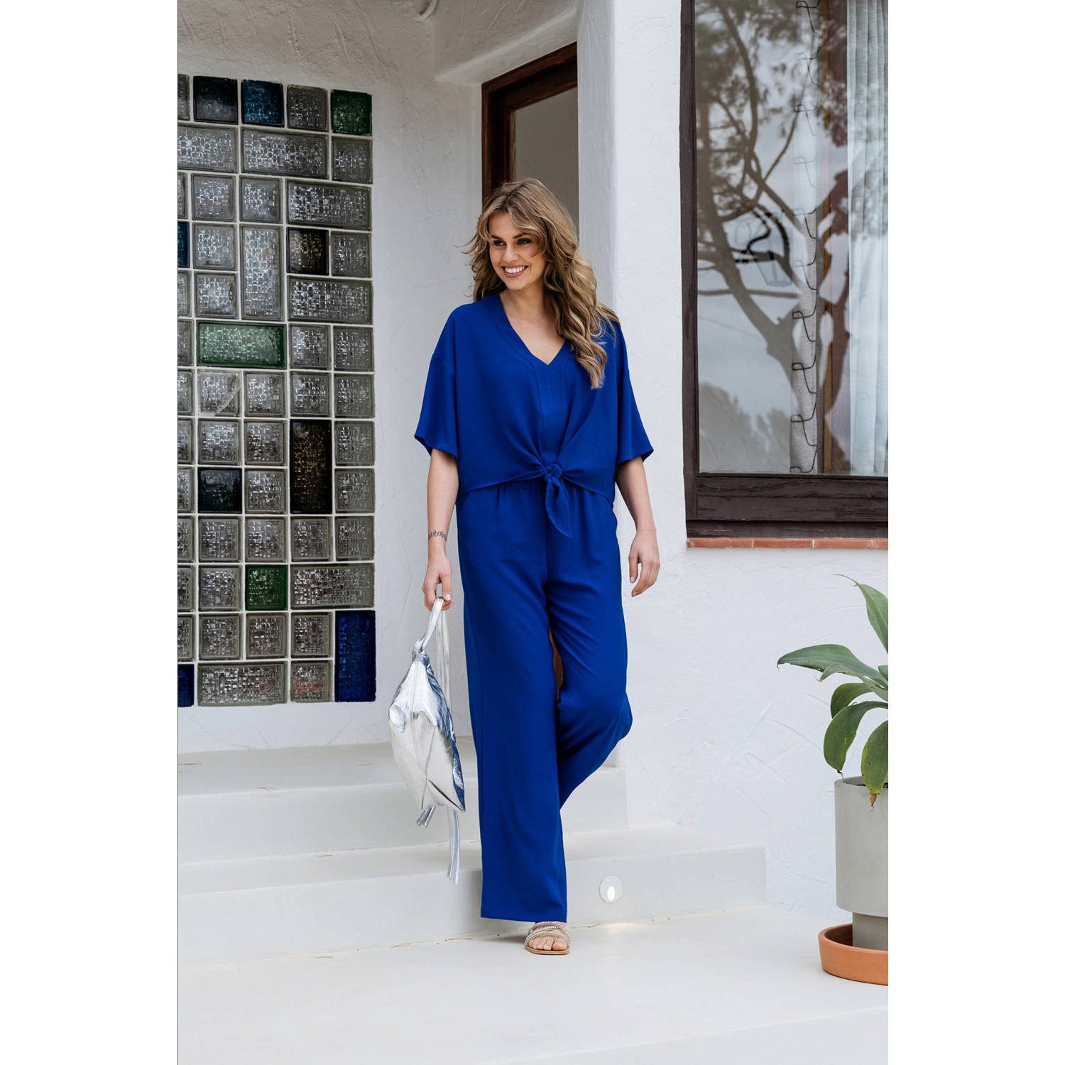 &Co Woman straight fit broek JULIE blauw
