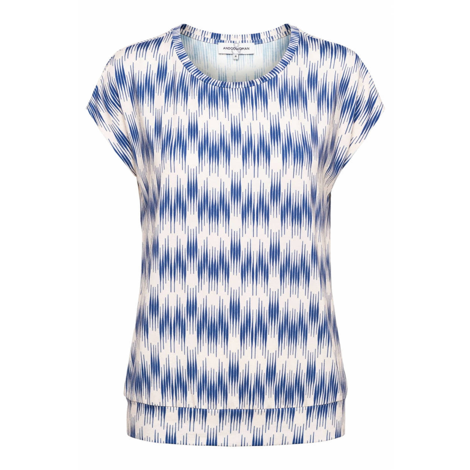 &Co Woman top met all over print LIEKE DANCING LINES lichtblauw