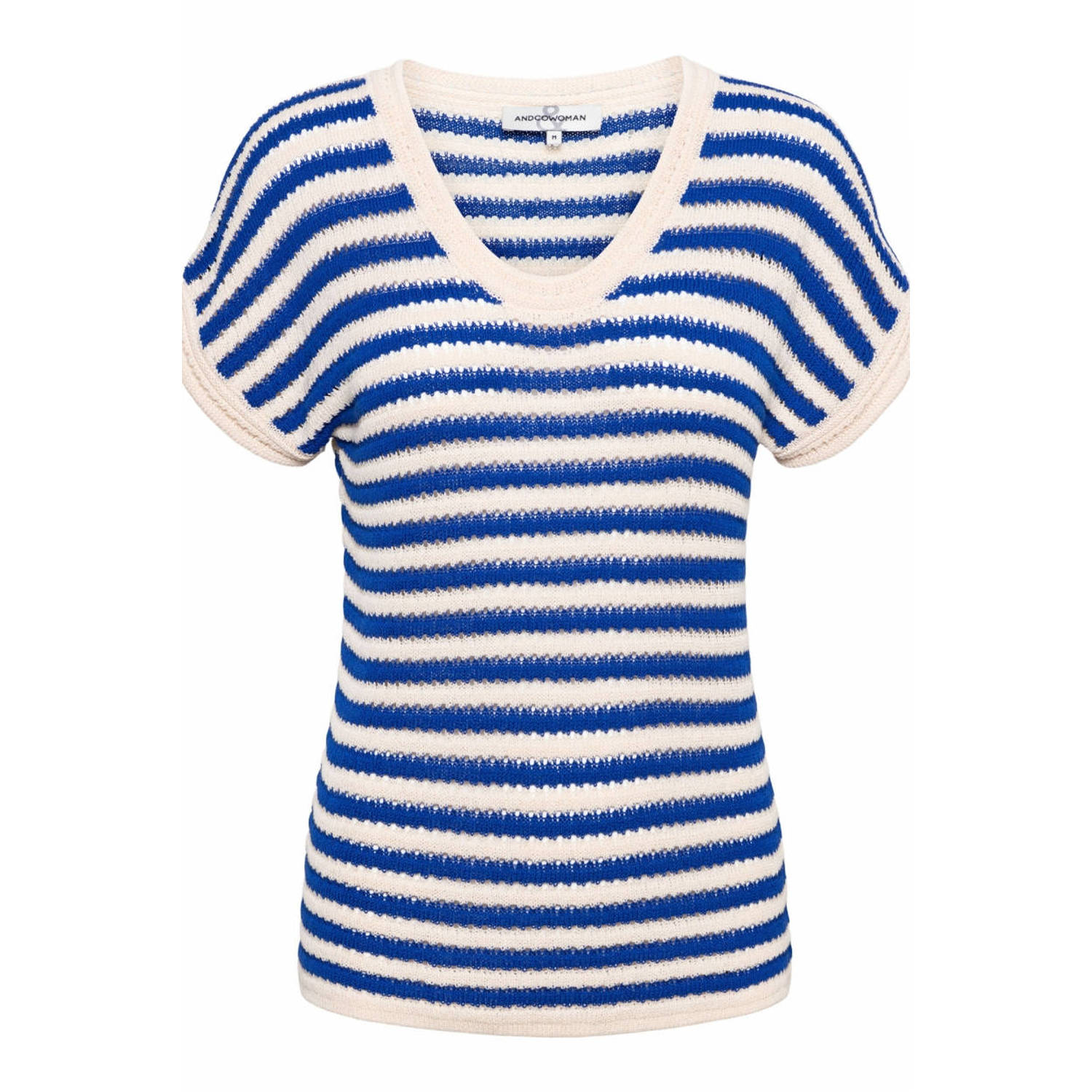 &Co Woman gestreepte top blauw wit