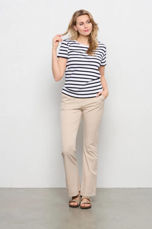 gestreept jersey T-shirt SAVI STRIPE zwart/wit