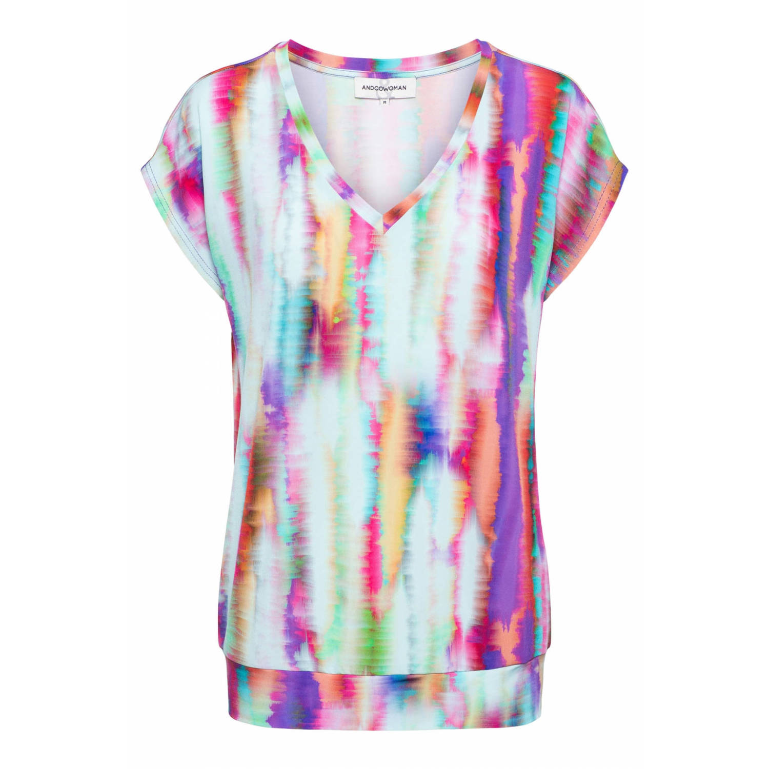 &Co Woman Korte Mouw Top Lucia Watercolor Multicolor Dames