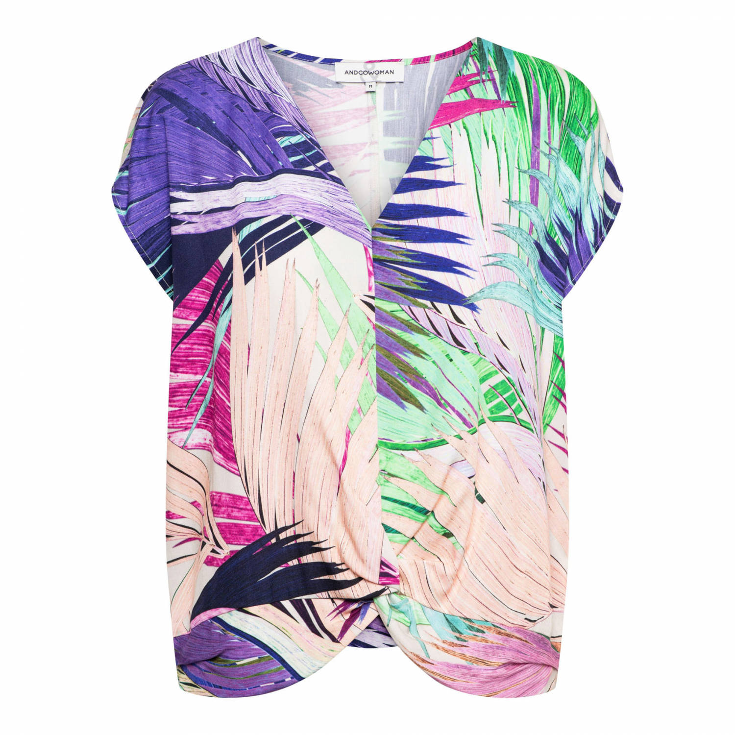 &Co Woman top met bladprint ELVIRA MULTI LEAF multi