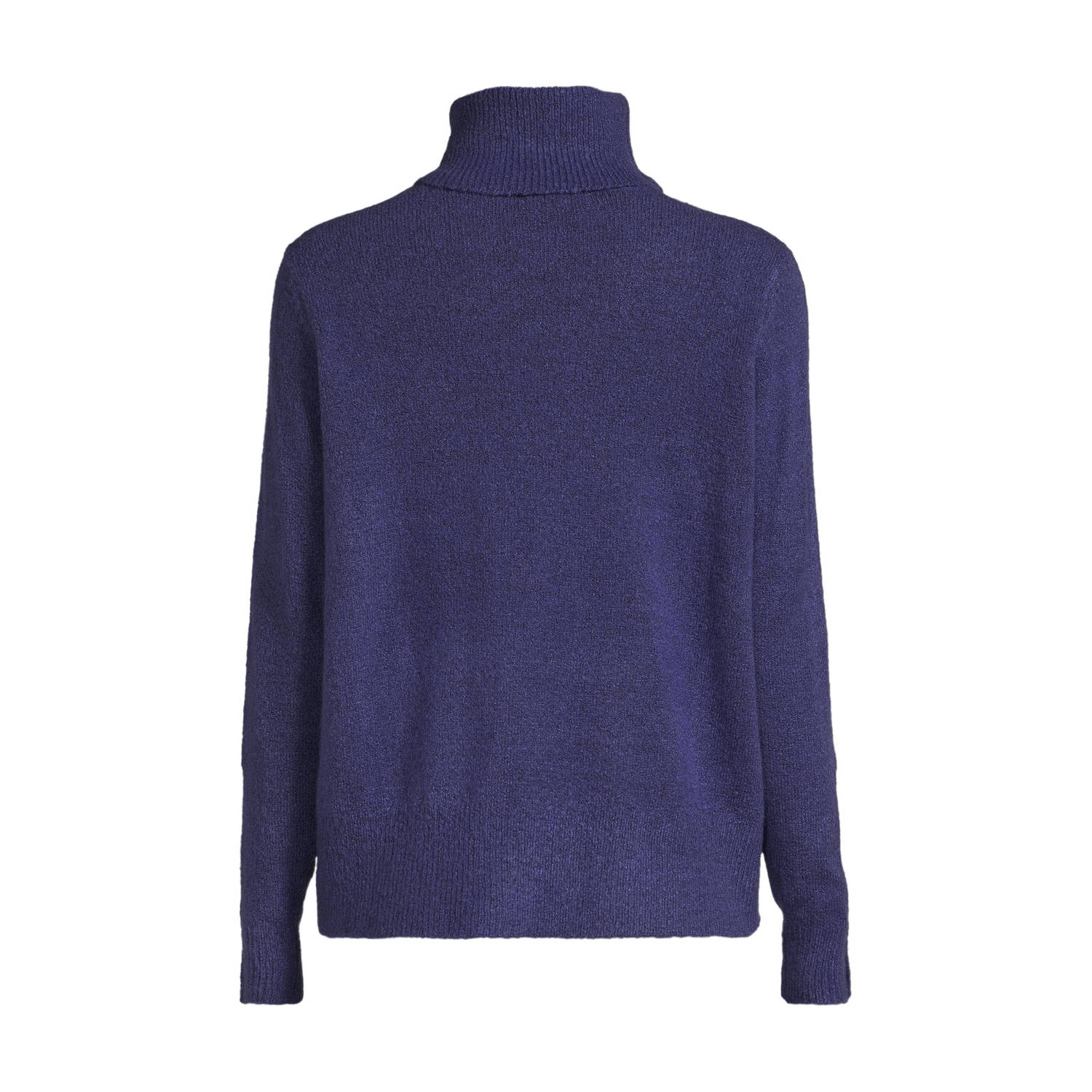 anytime trui met drukknoop detail donkerblauw