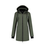 thumbnail: Groene dames Kjelvik outdoor jas Hedwig van polyester met lange mouwen, capuchon en ritssluiting