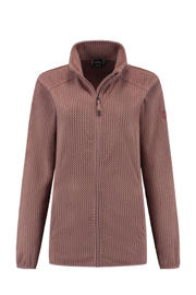 thumbnail: Roze dames Kjelvik fleece vest Reva met effen, lange mouwen, opstaande kraag en ritssluiting