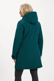 thumbnail: Petrolkleurige dames Kjelvik outdoor jas Runa van polyester met lange mouwen, capuchon en ritssluiting