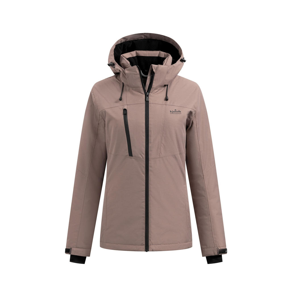 Roze dames Kjelvik outdoor jas Linna van polyester met lange mouwen, capuchon en ritssluiting