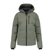 thumbnail: Groene dames Kjelvik outdoor jas Erica van polyester met effen, lange mouwen, capuchon en ritssluiting