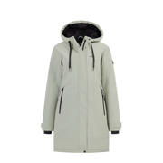 thumbnail: Lichtgroene dames Kjelvik outdoor jas Runa van polyester met lange mouwen, capuchon en ritssluiting