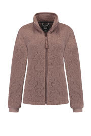 thumbnail: Roze dames Kjelvik teddy outdoor vest Norel met effen, lange mouwen, opstaande kraag en ritssluiting