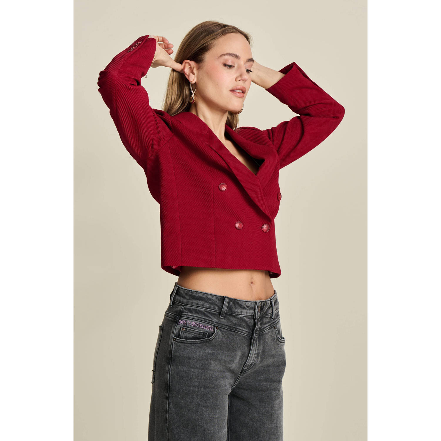 POM Amsterdam cropped blazer rood
