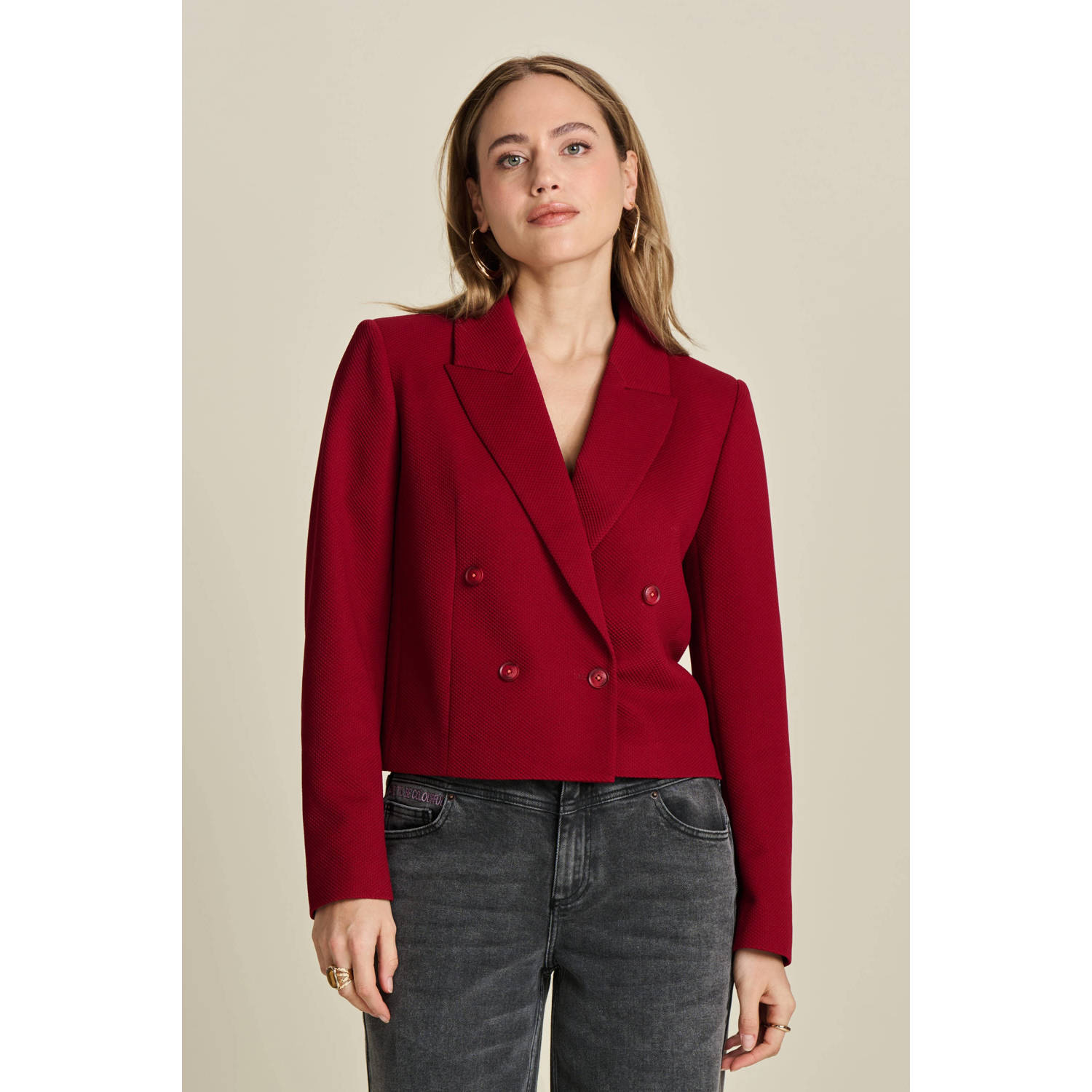 POM Amsterdam cropped blazer rood