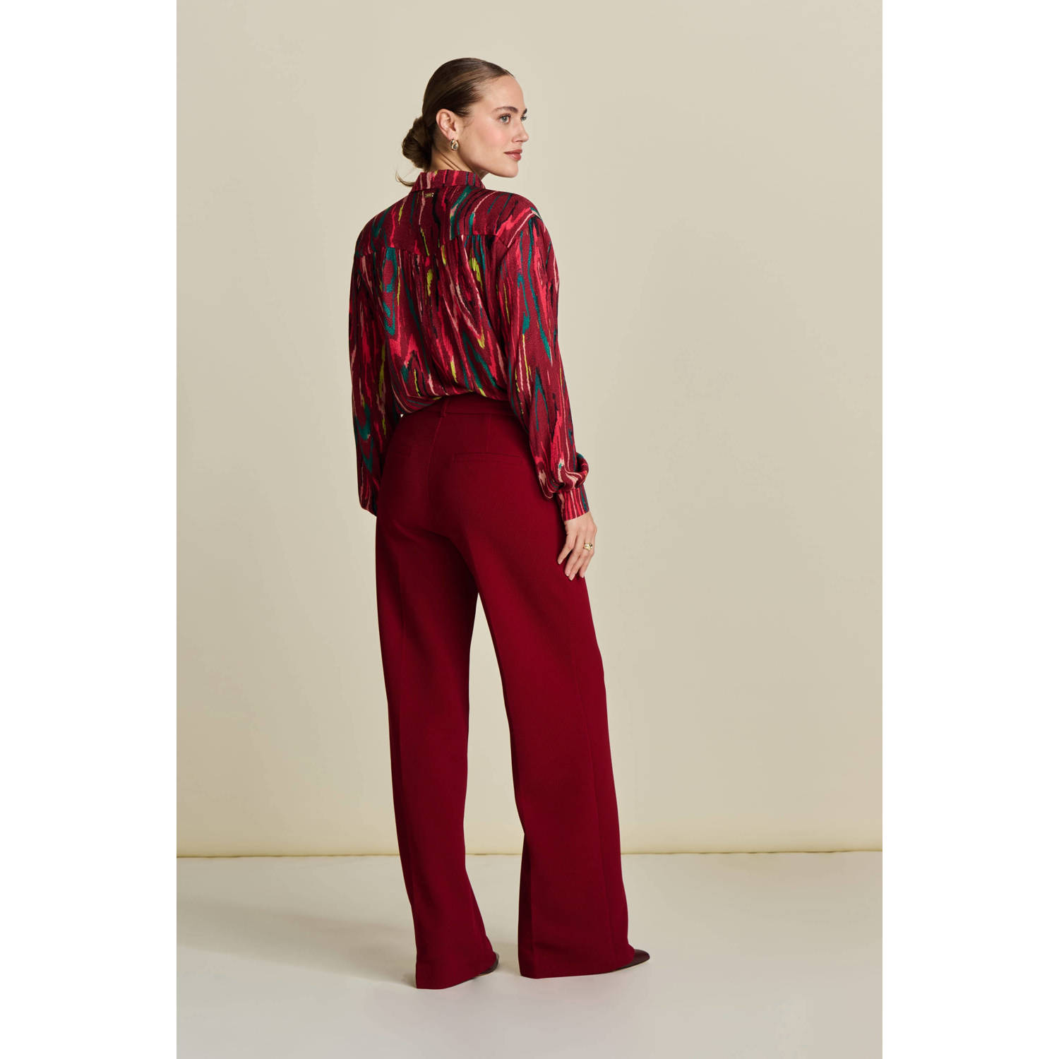 POM Amsterdam wide leg pantalon rood