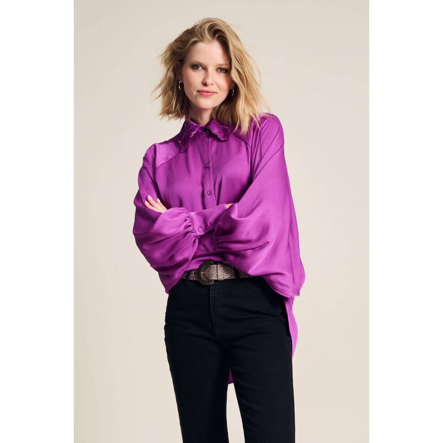 POM AMSTERDAM Dames Blouses Feathers Cactus Pink Roze