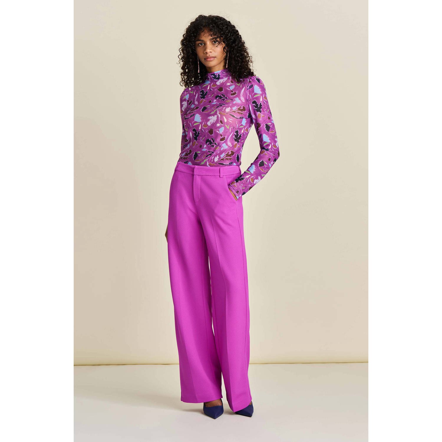 POM Amsterdam wide leg pantalon roze