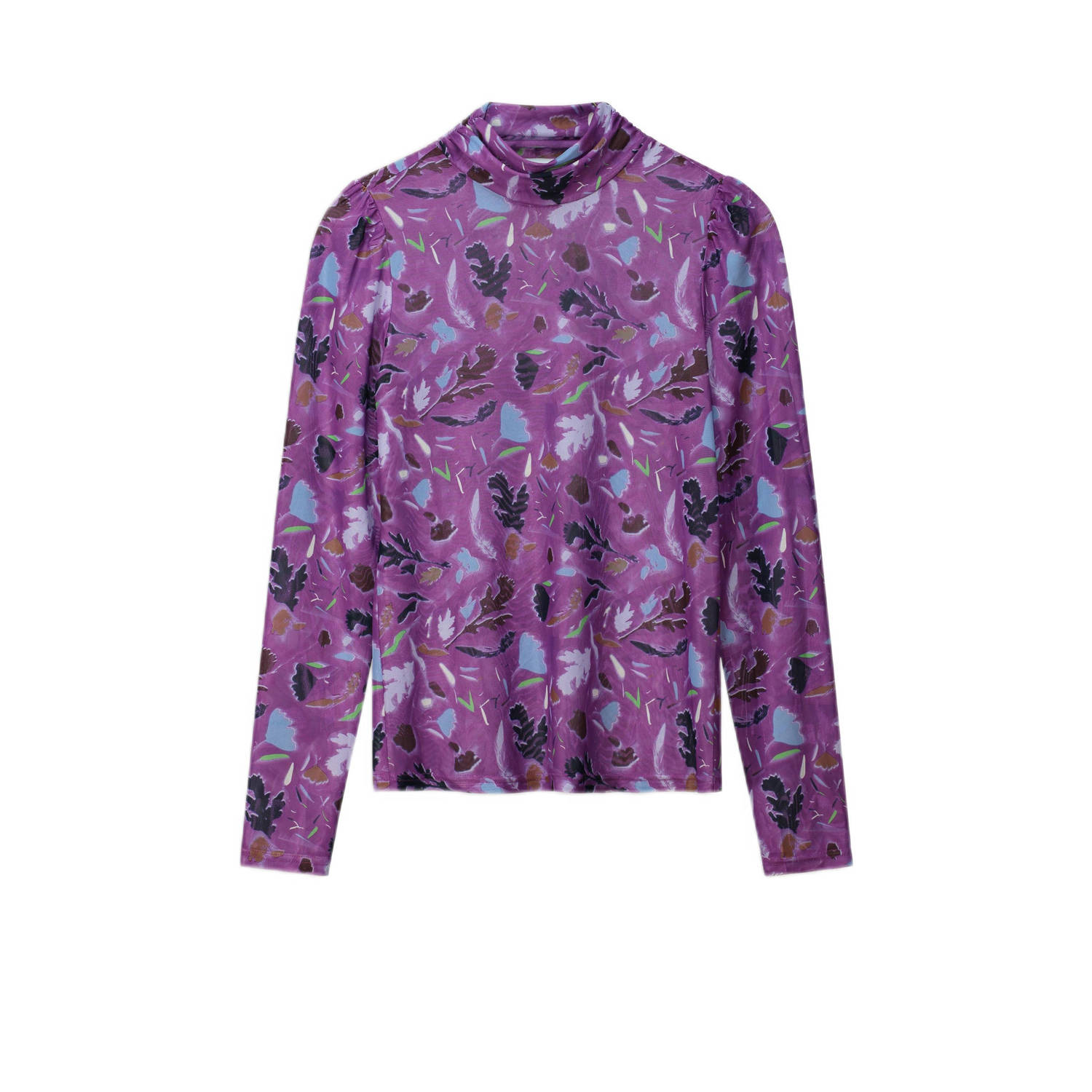 POM Amsterdam top met all over print paars multi