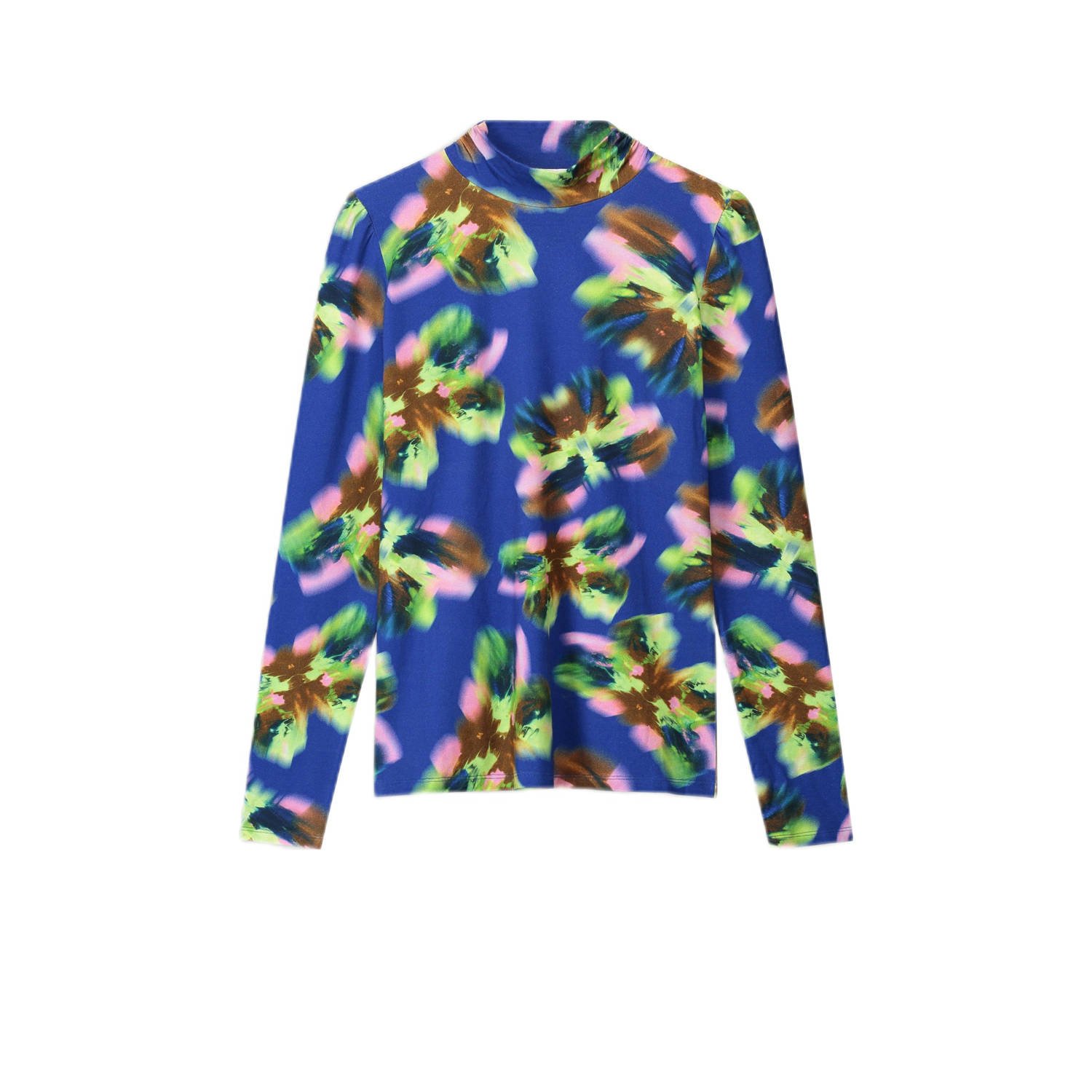 POM Amsterdam top met all over print blauw multi