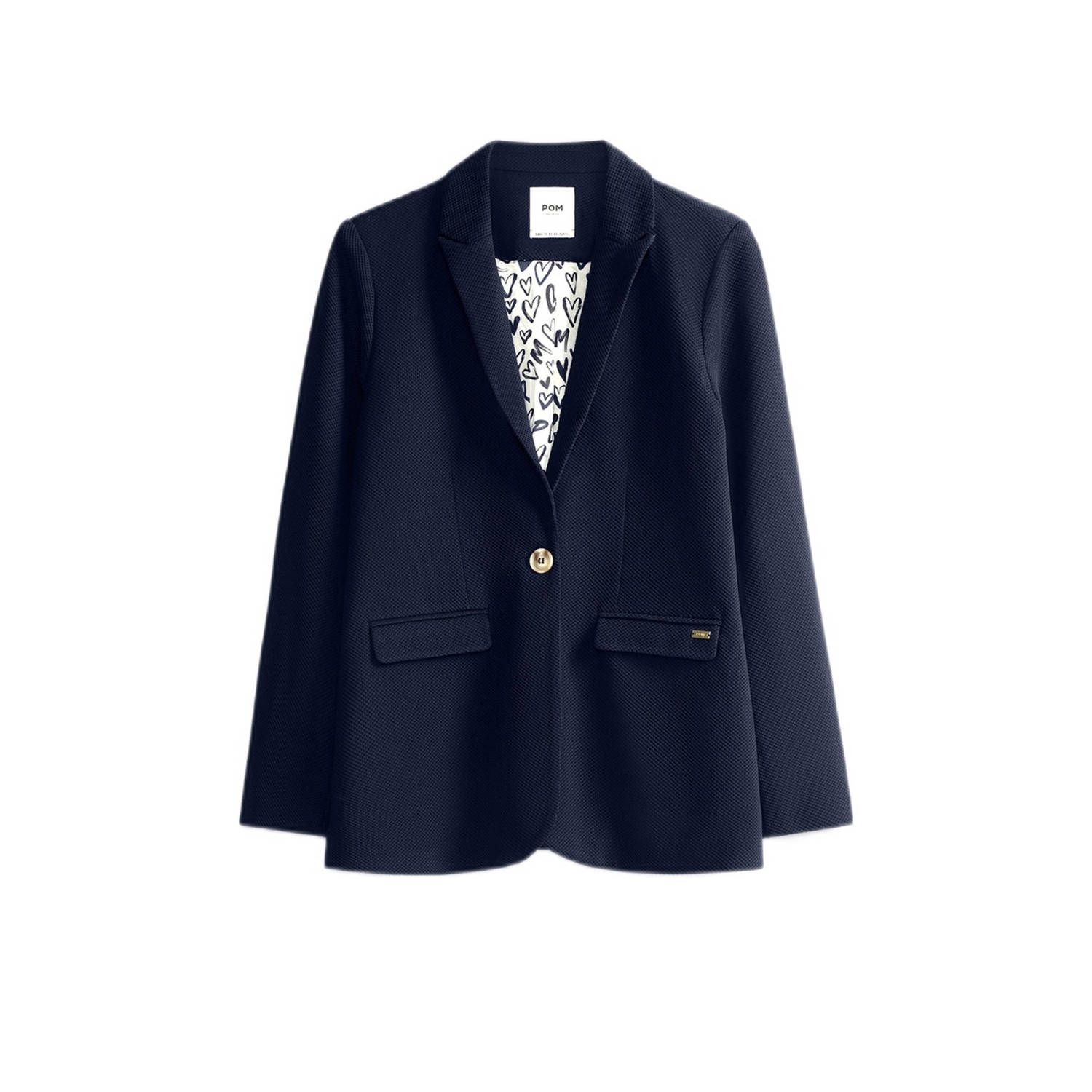 POM Amsterdam rechtvallende blazer Chloe donkerblauw