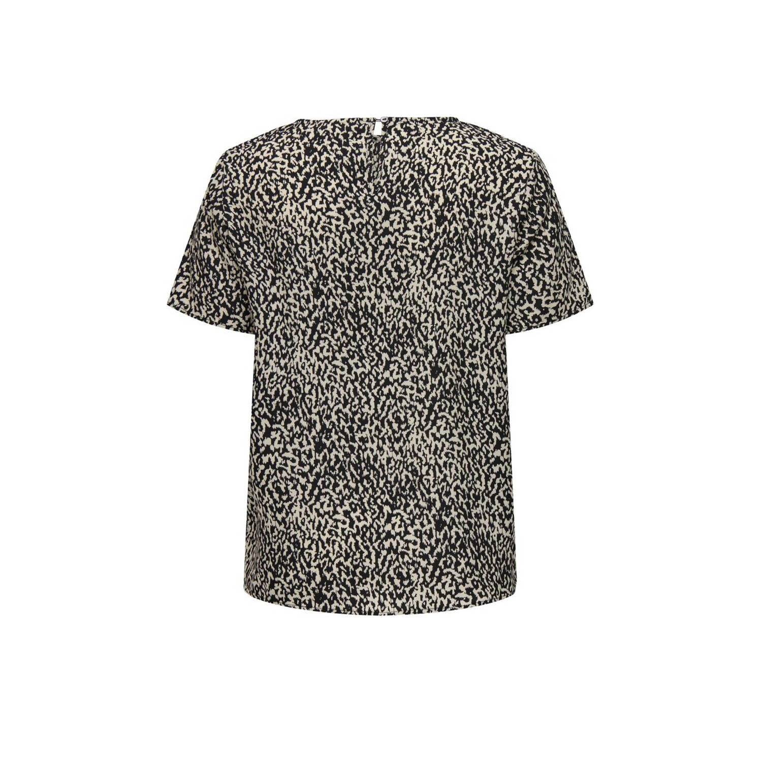 ONLY CARMAKOMA blousetop CARMALEA met all over print en open detail zwart ecru