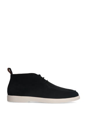 suède veterboots zwart