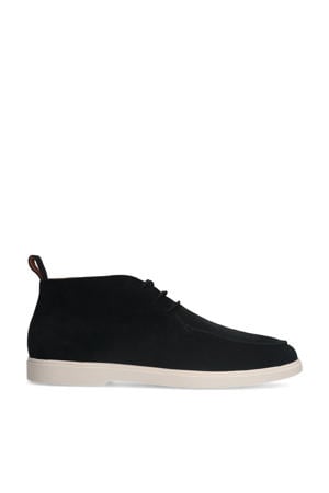 suède veterboots zwart