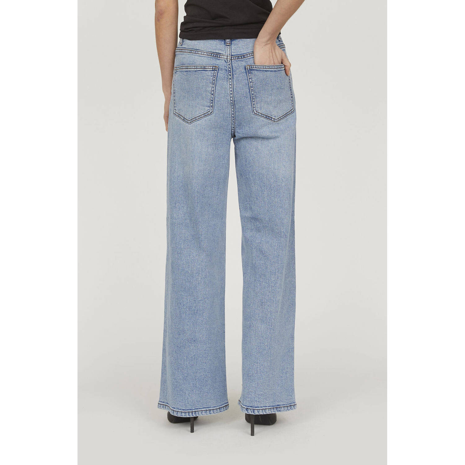 SisterS Point high waist wide leg jeans light blue denim