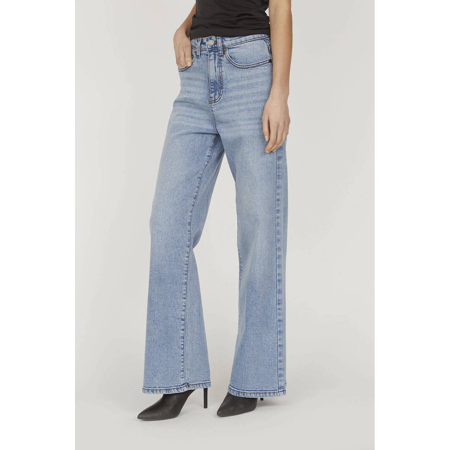 SisterS Point high waist wide leg jeans light blue denim