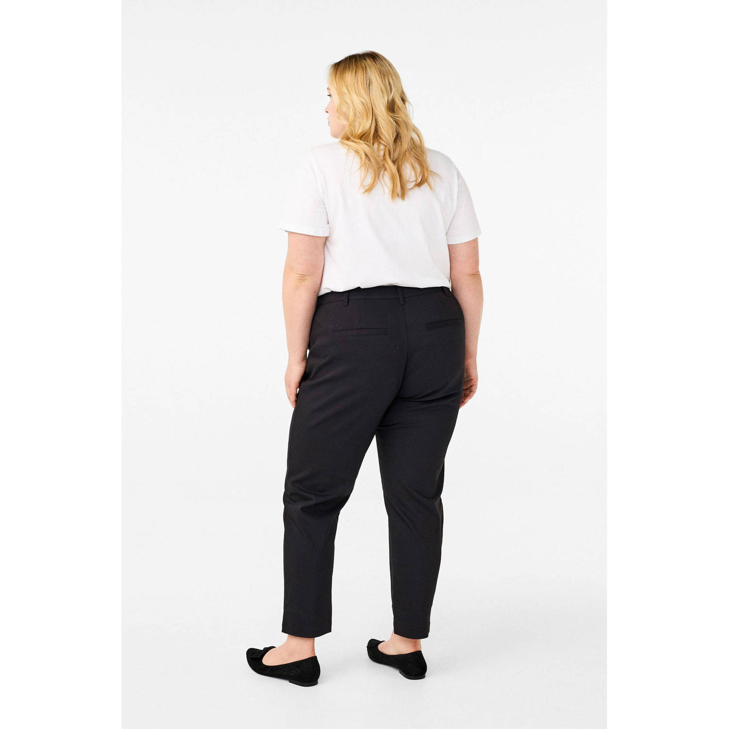 Zizzi straight broek zwart