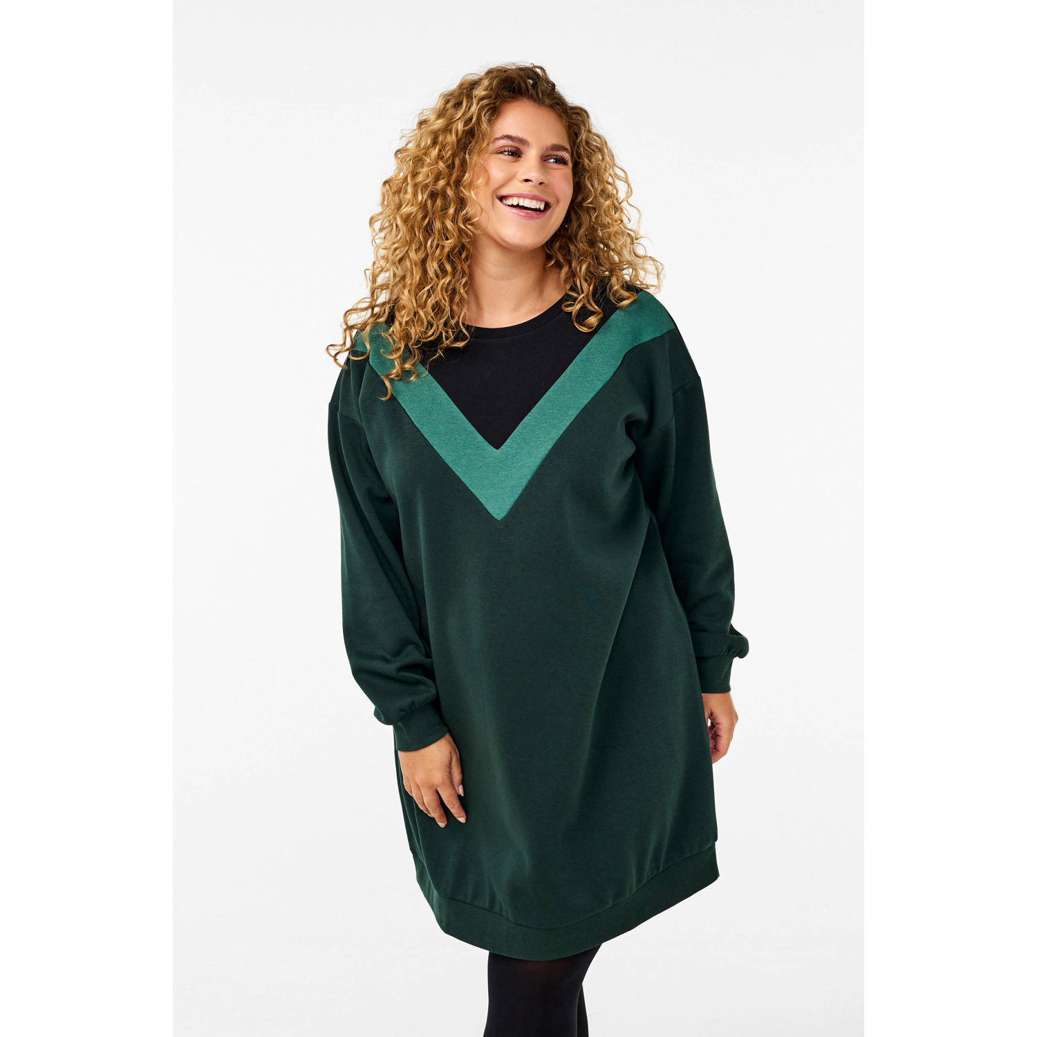 Zizzi sweatjurk groen