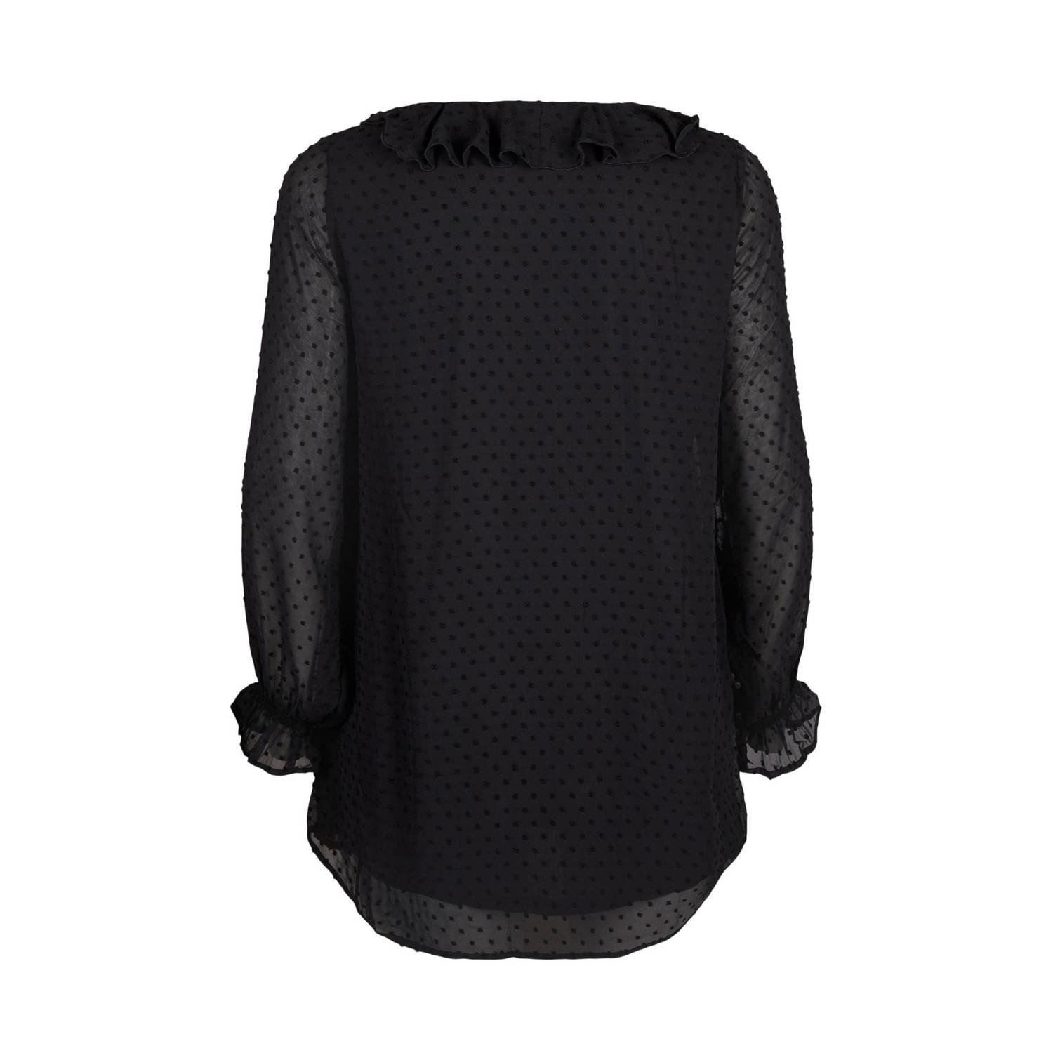 Zizzi semi-transparante top zwart