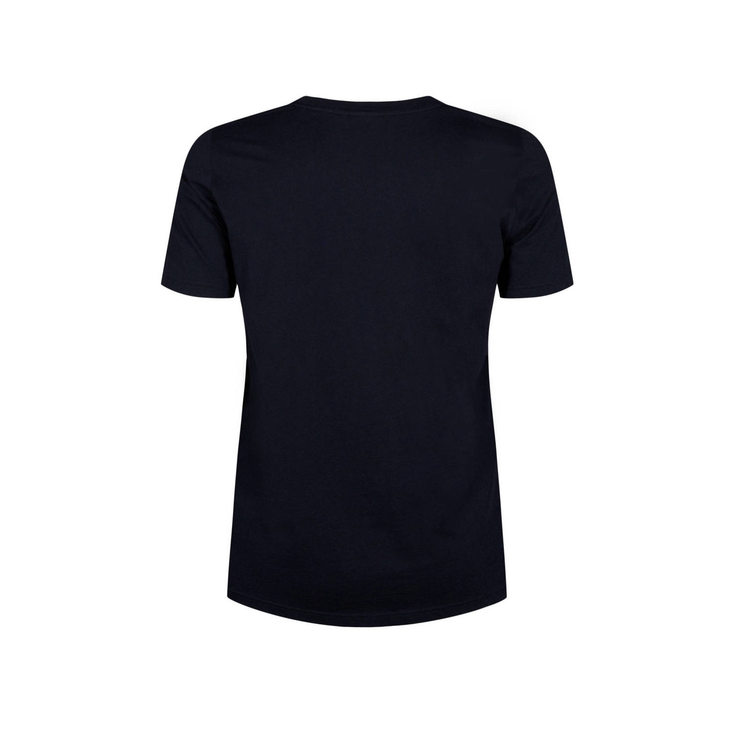 Zizzi jersey T-shirt met printopdruk en pailletten zwart