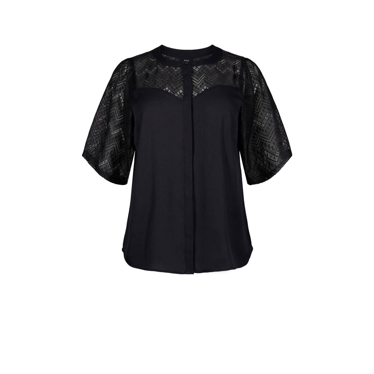 Zizzi blouse met kant zwart