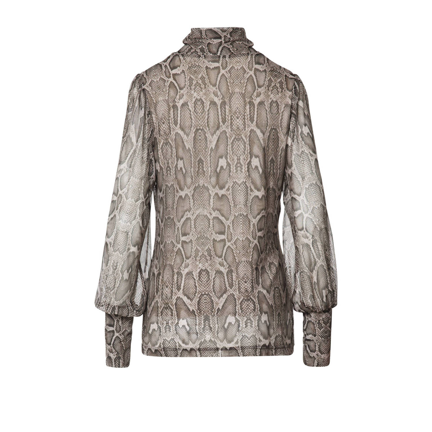 Beaumont top met dierenprint bruin
