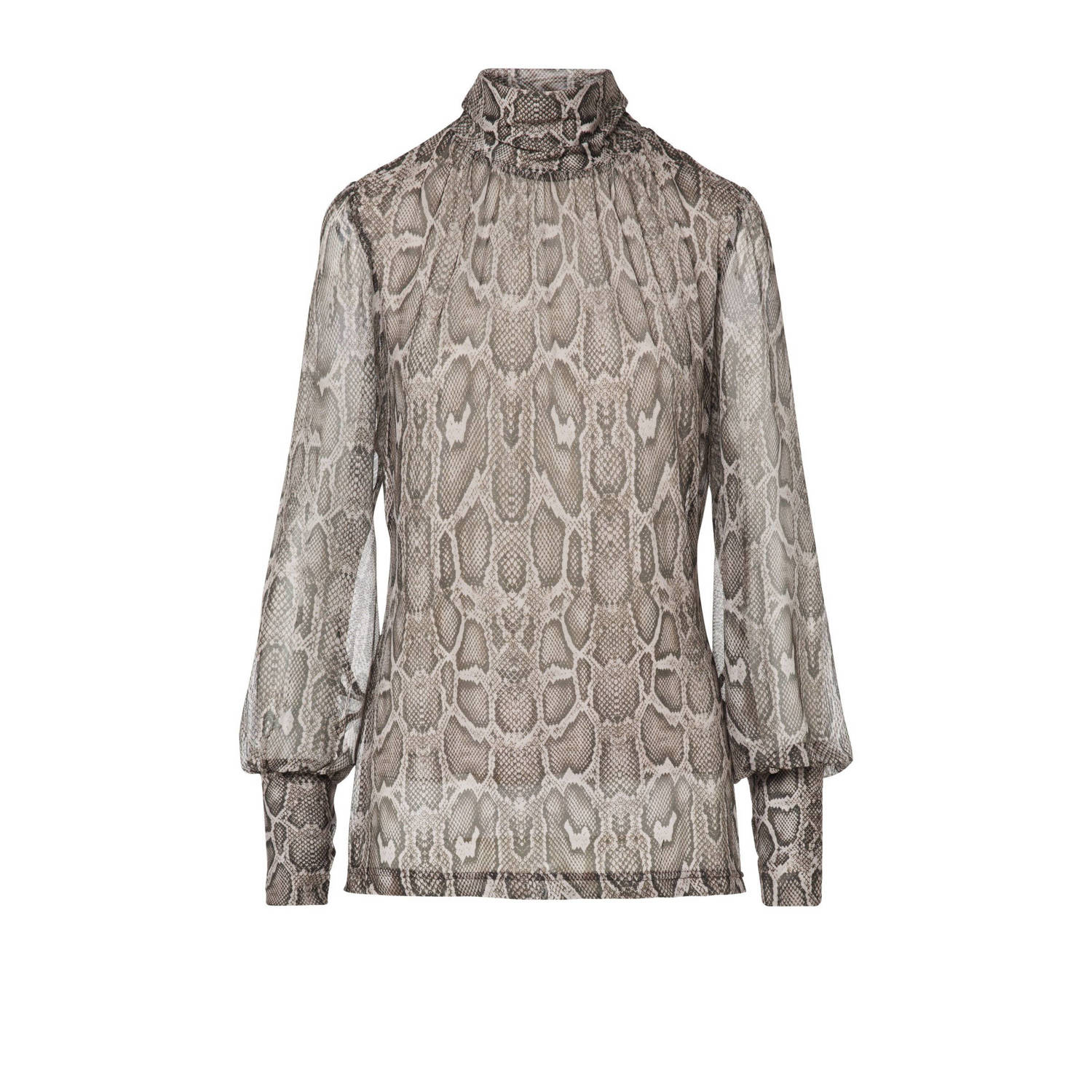 Beaumont top met dierenprint bruin