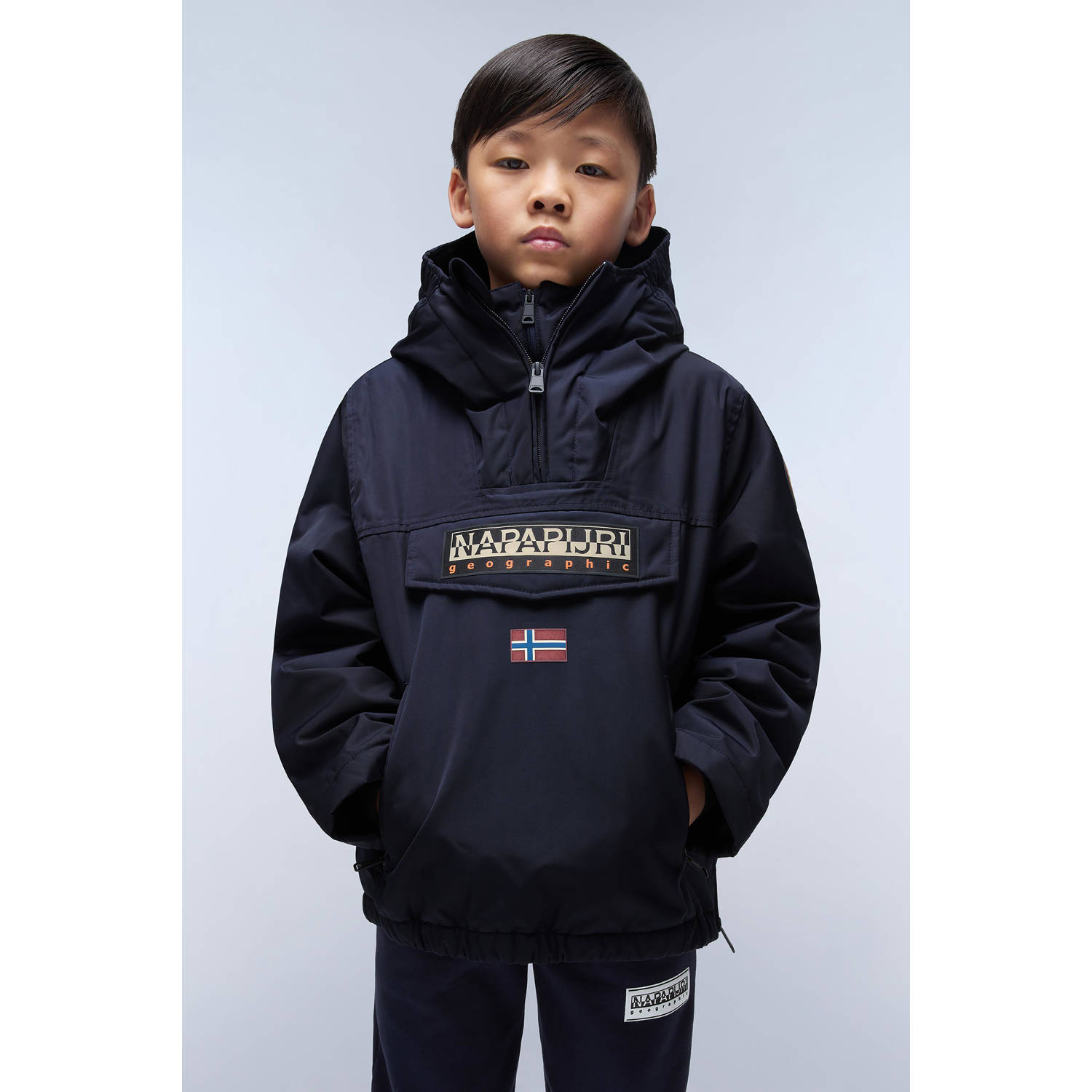 Napapijri winterjas met logo donkerblauw