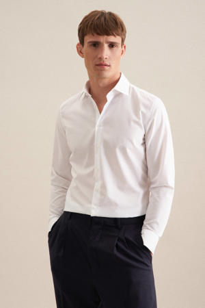 slim fit overhemd wit