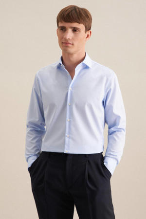 slim fit overhemd blauw