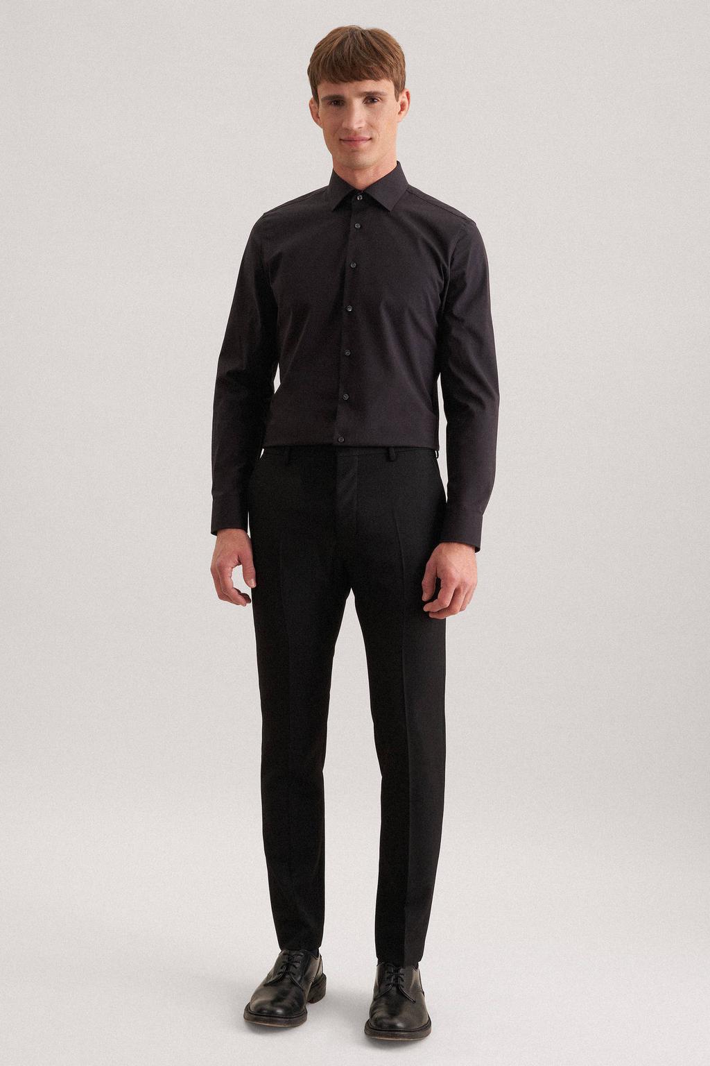 Seidensticker slim fit overhemd zwart