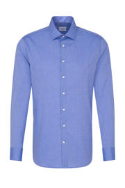 thumbnail: Seidensticker gemêleerd slim fit overhemd blauw