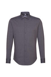 thumbnail: Seidensticker gemêleerd slim fit overhemd grijs