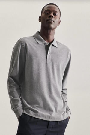 slim polo grijs