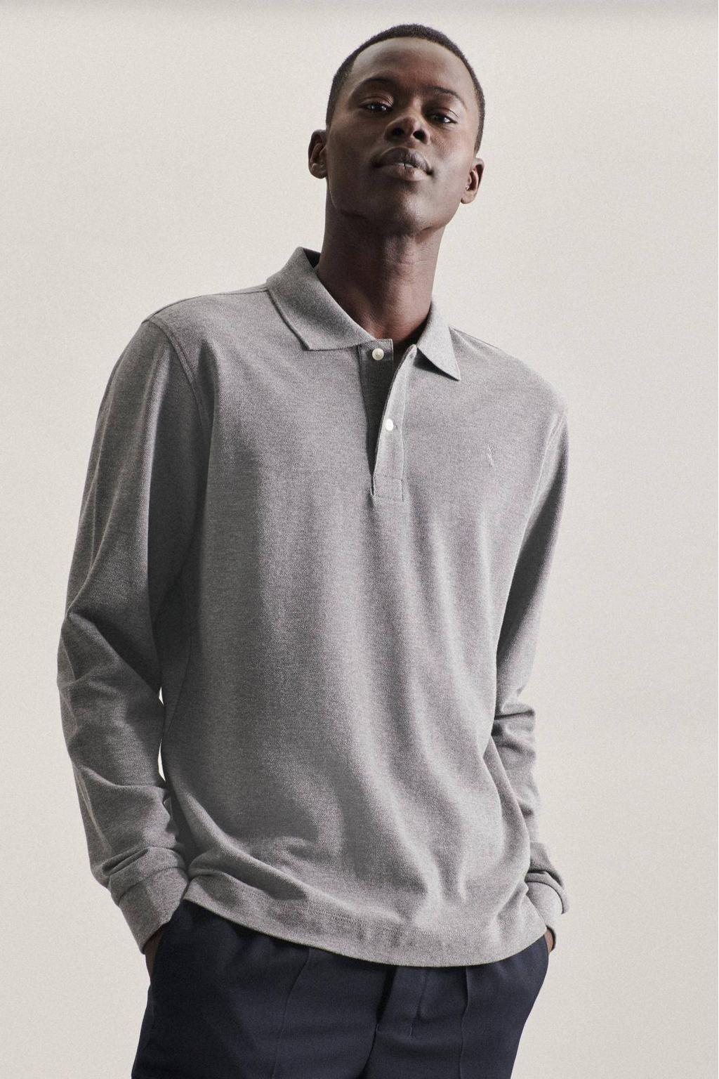 Seidensticker slim polo grijs