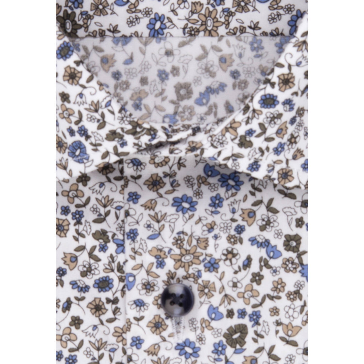 Seidensticker slim fit overhemd met all over print groen