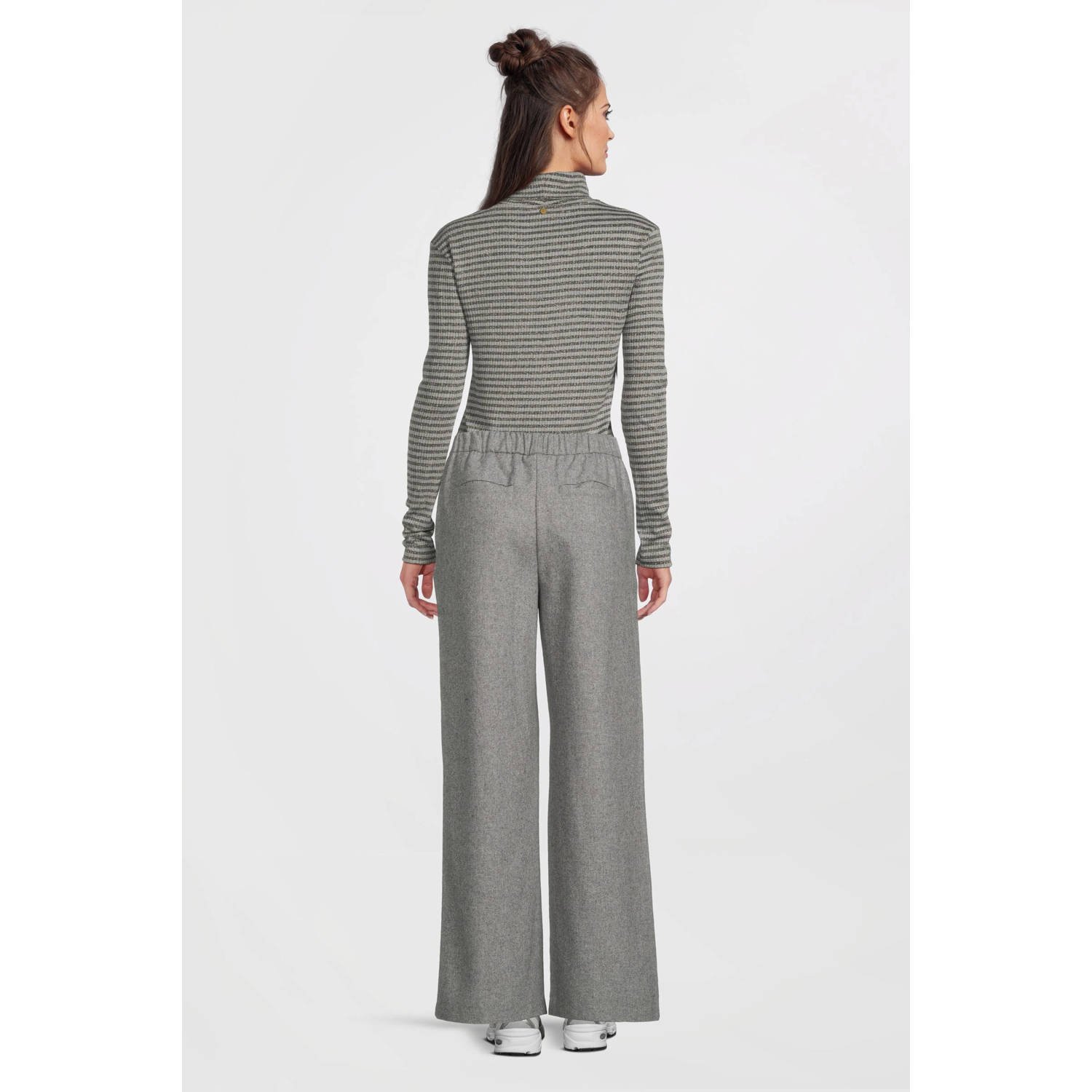 Circle of Trust wide leg broek met wol grijs