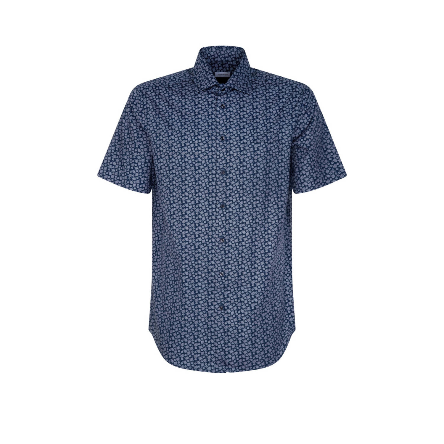Seidensticker regular fit overhemd met paisleyprint middelmatig blauw