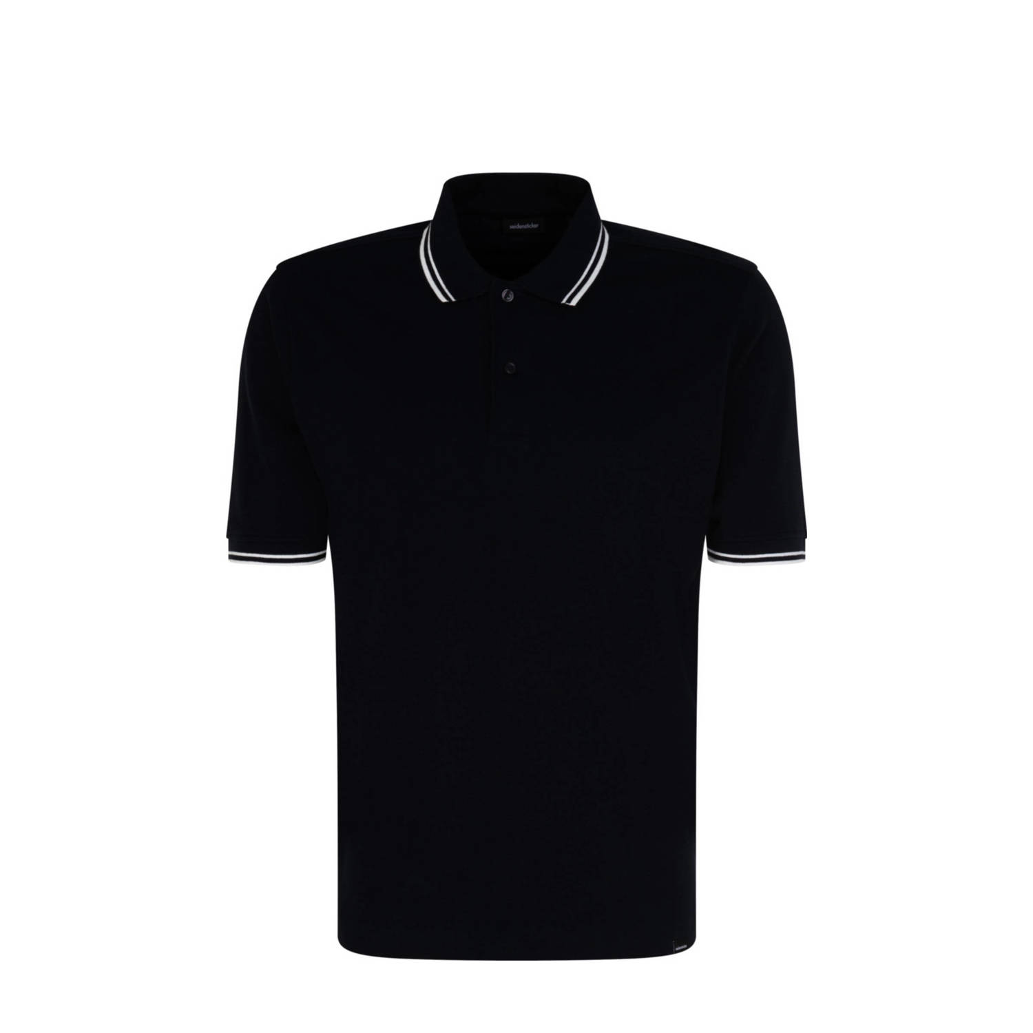 Seidensticker T-shirt Regular Korte mouw kraag strepen geplaatst