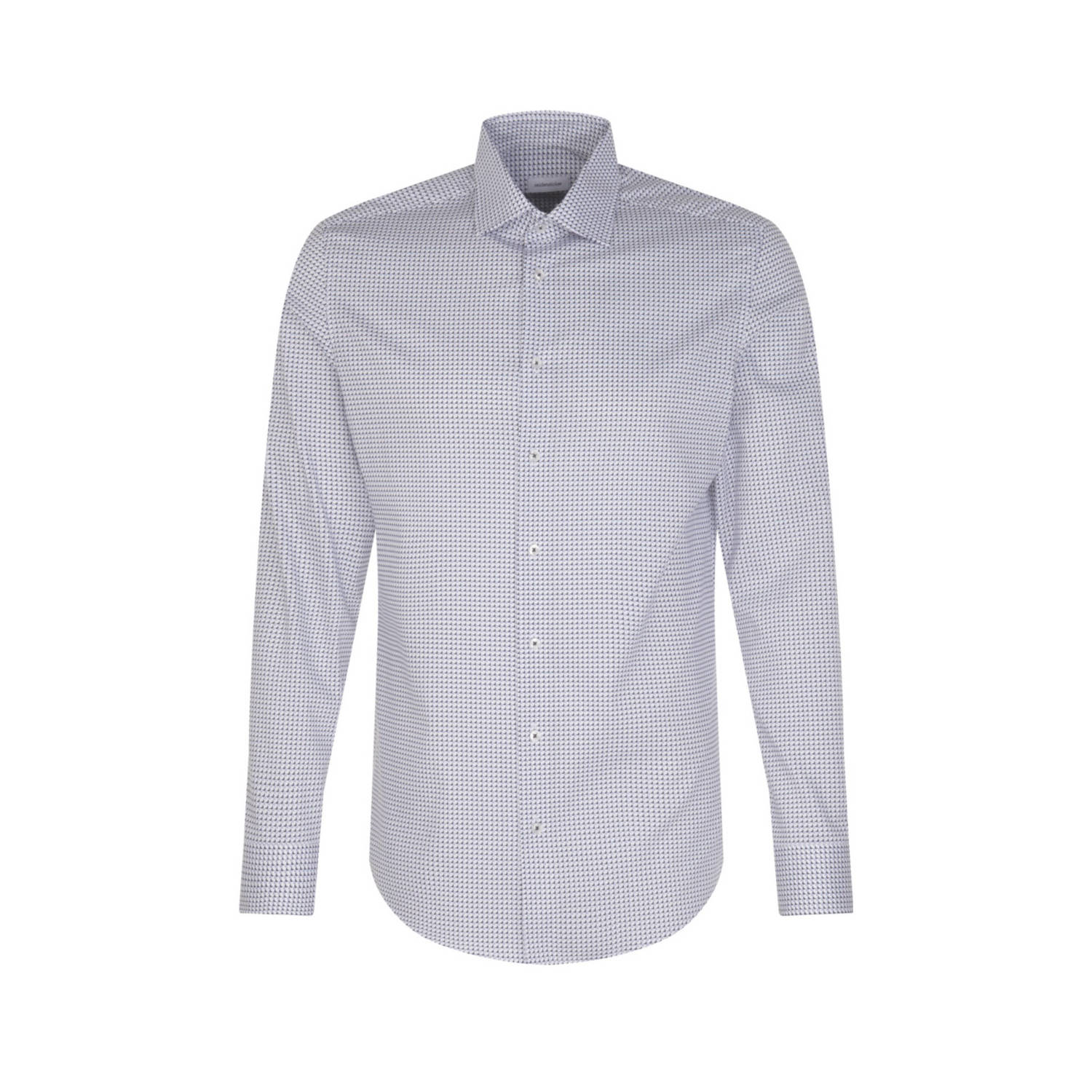 Seidensticker slim fit overhemd met all over print lichtblauw
