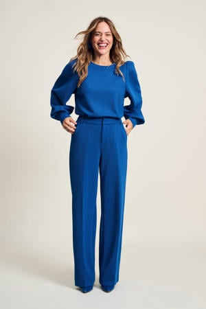 wide leg pantalon blauw
