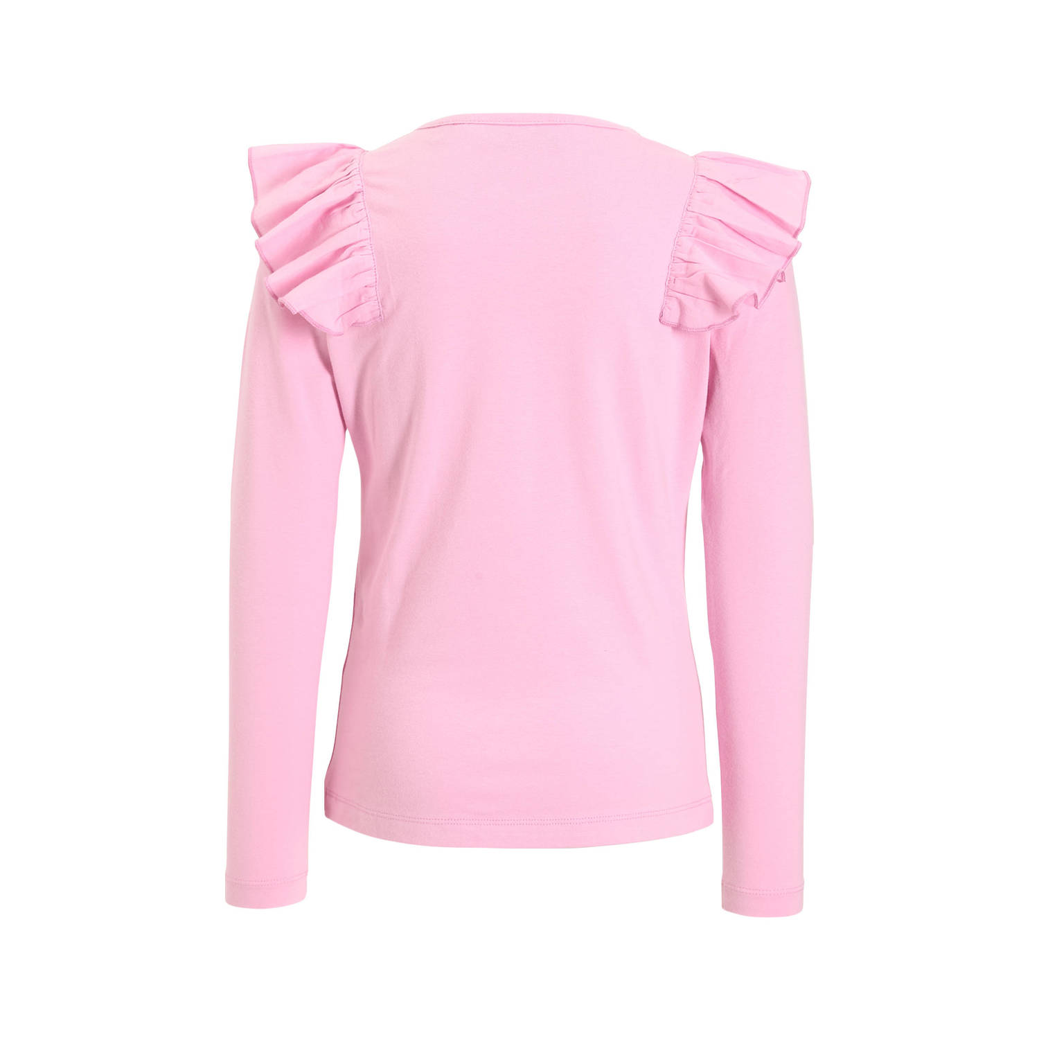 anytime longsleeve met ruffle roze